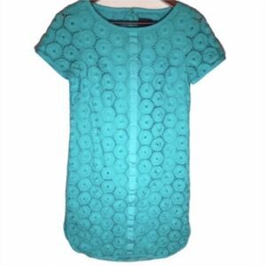 Adrianna Papell Aqua Blue Shift Dress